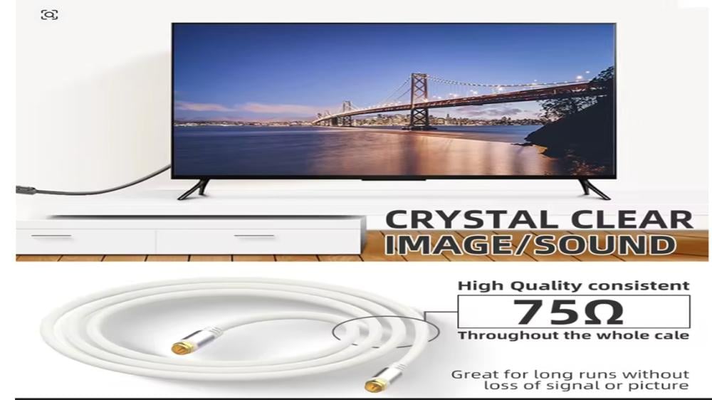وصلة كيبل محوري 75 اوم  RG6 بماقاسات مختلفة Premium Quality High Speed Original