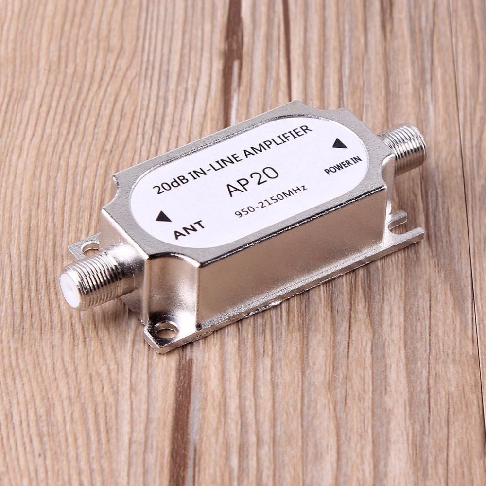 جديد 2018 مقوي و مضخم  إشارة السلك  قمر صناعي 20dB في خط 950-2150 MHZ مقوي إشارة لشبكة طبق هوائي كابل تشغيل قوة القناة