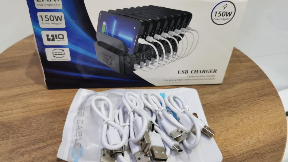 محطة شحن 18 جهاز USB Charger   بقوة 150 وات