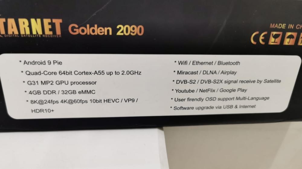 رسيفر ستارنت جولدن اندرويد 9 فوركيه 2090 STARNET GOLDEN مستعمل )